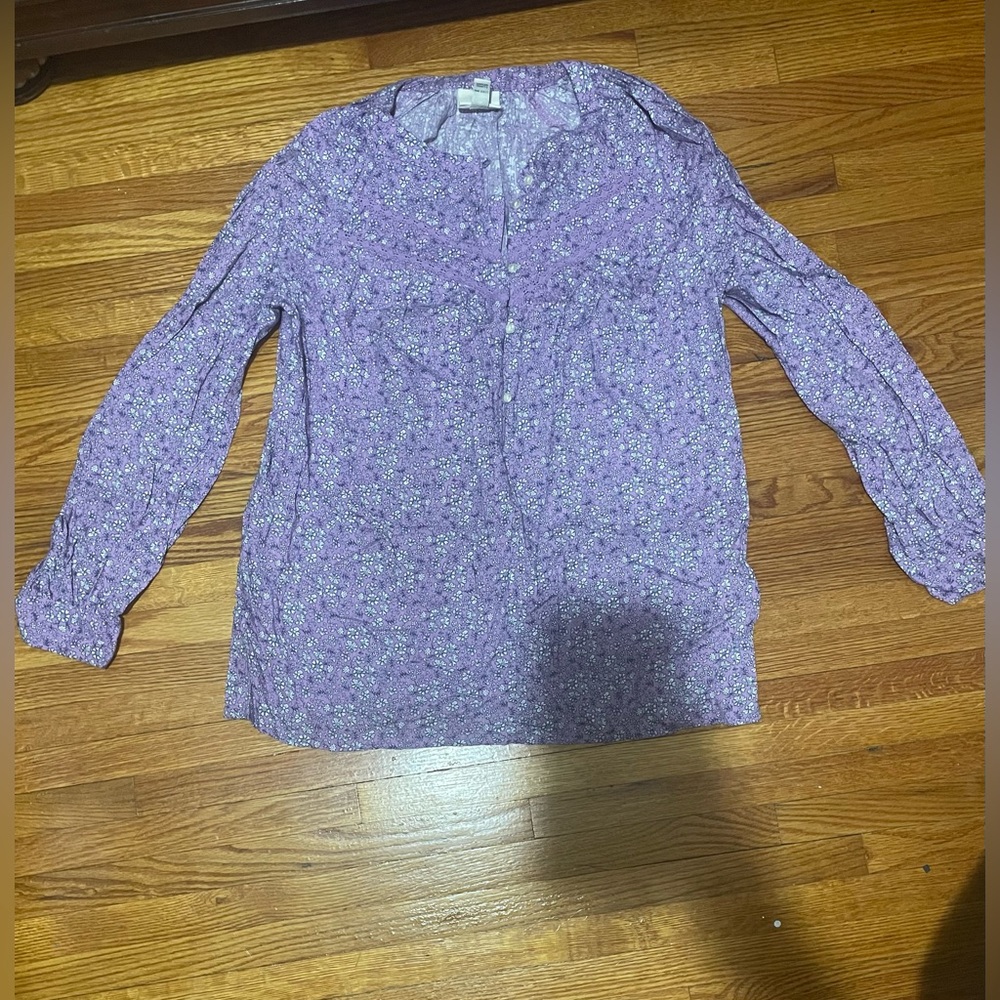 St John’s Bay Women’s Purple Floral Blouse